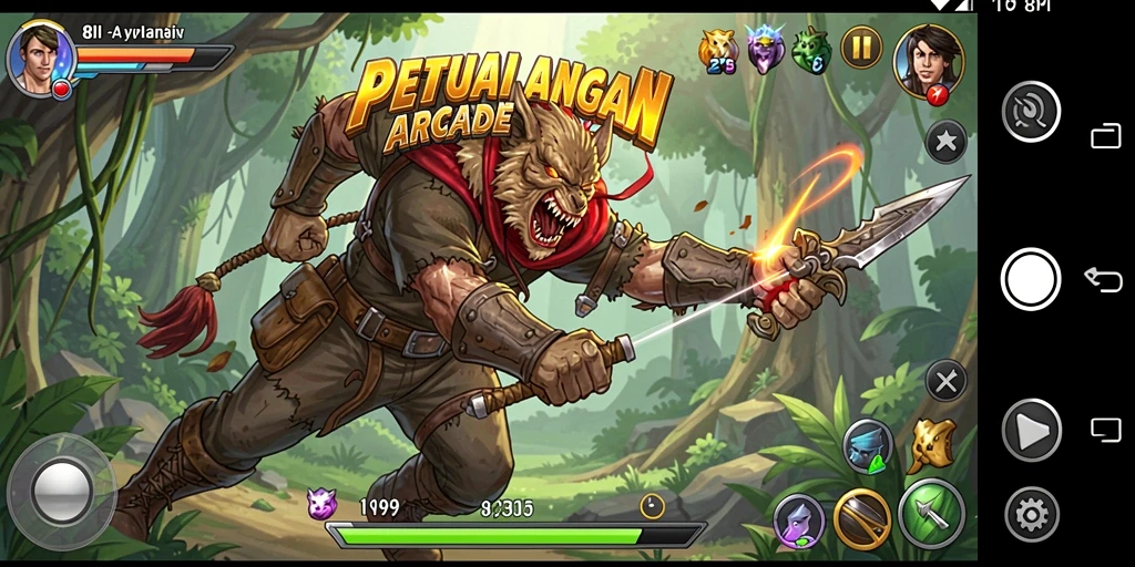 Screenshot gameplay 8II dengan aksi arcade penuh warna.