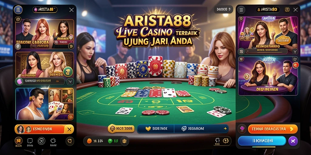 Tampilan gameplay Live Casino yang memukau di ARISTA88.
