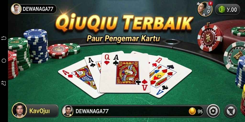 Tampilan gameplay seru QiuQiu pada DEWANAGA77.