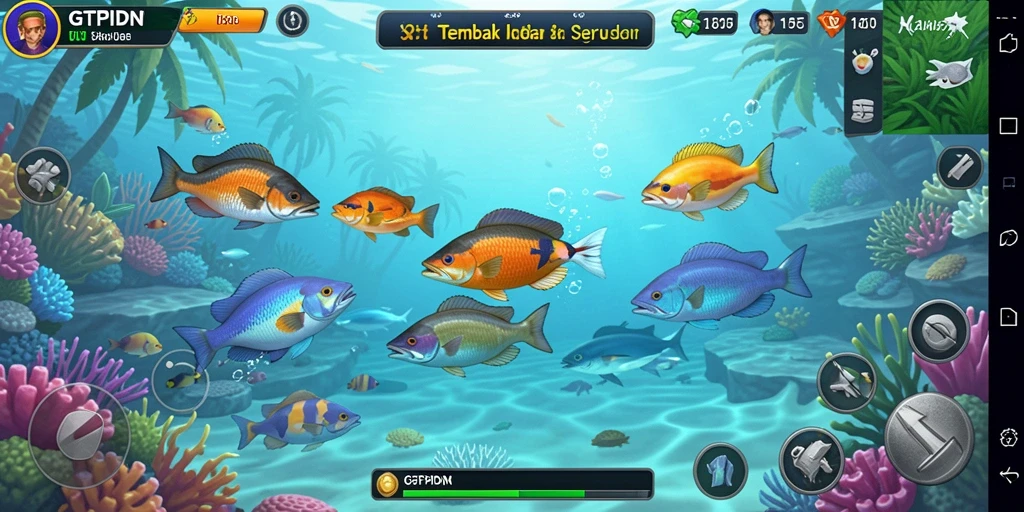 Gameplay menarik GTPIDN menembak ikan dengan grafis cerah.