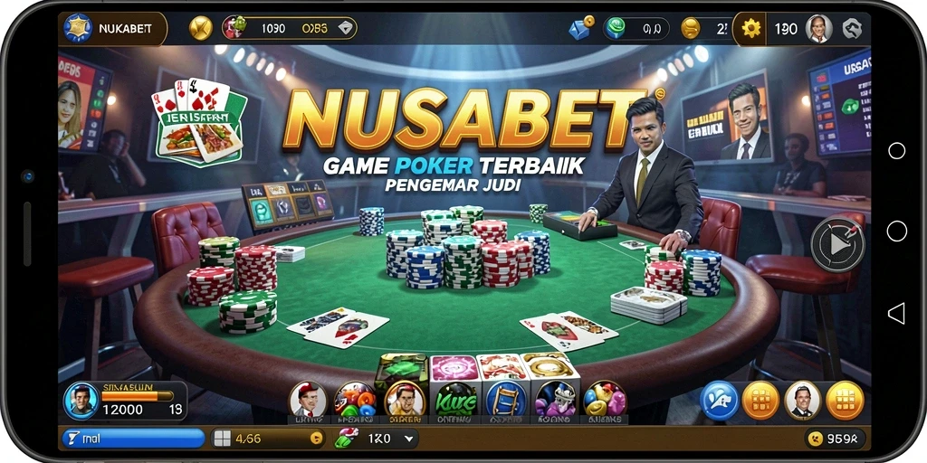 Tampilan menarik dari gameplay Poker di NUSABET.
