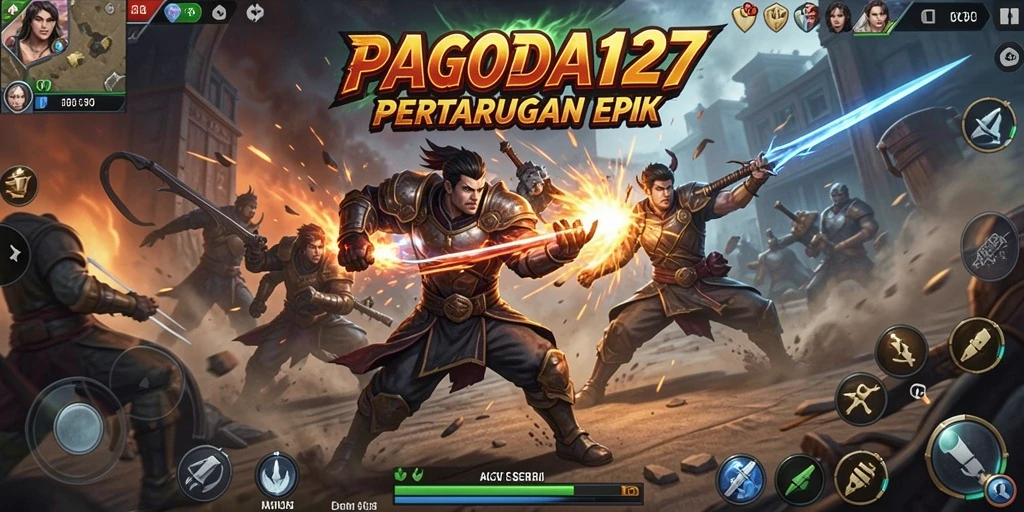 Tampilan seru aksi gameplay dalam PAGODA127.