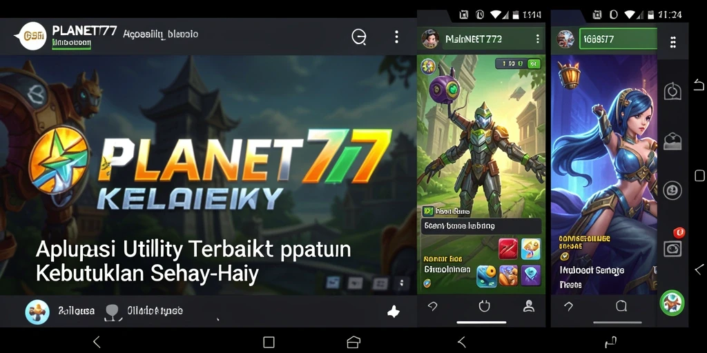 Tampilan utama PLANET77 yang menampilkan fitur Utility yang lengkap.