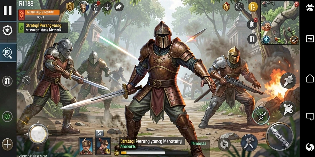 Screenshot gameplay RI188 menampilkan pertempuran strategis yang mendebarkan.