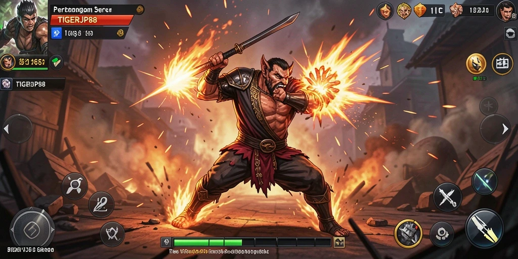 Tampilan gameplay TIGERJP88 yang mendebarkan dan penuh aksi.