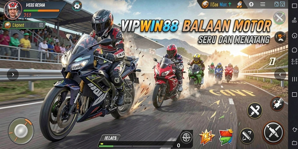 Gameplay mendebarkan di VIPWIN88 dengan adrenalin balapan motor.